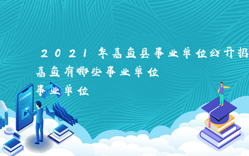 2021年嘉鱼县事业单位公开招聘岗位表-嘉鱼有哪些事业单位