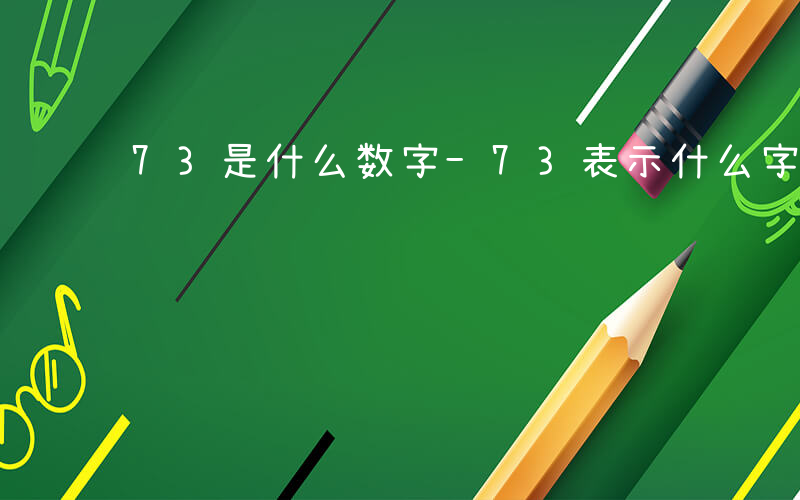 73是什么数字-73表示什么字