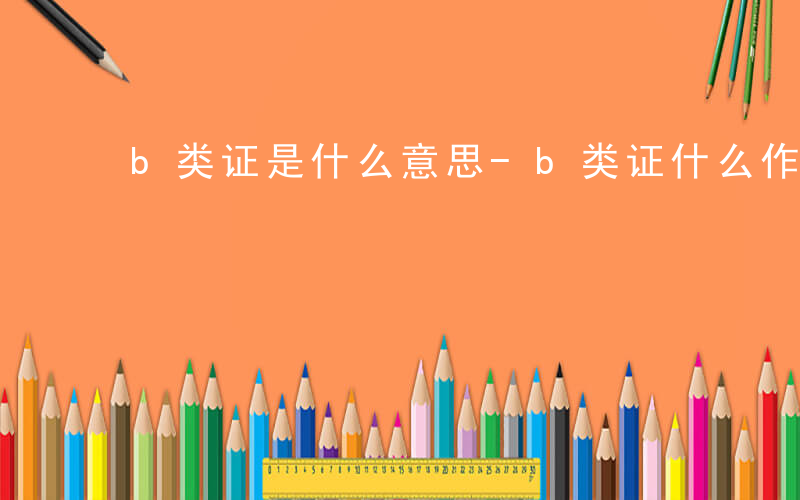 b类证是什么意思-b类证什么作用