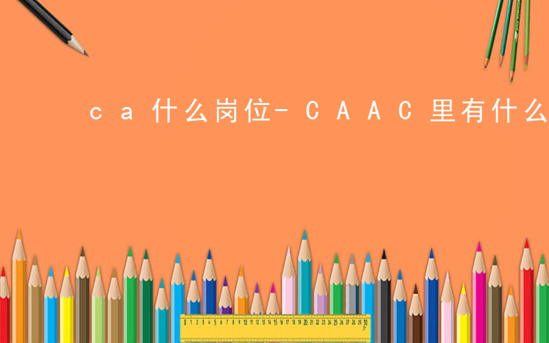 ca什么岗位-CAAC里有什么职位