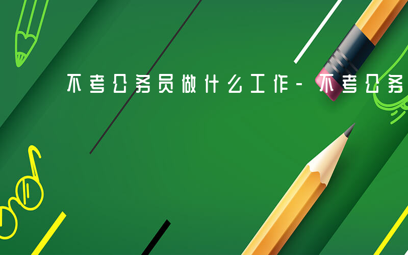不考公务员做什么工作-不考公务员做什么