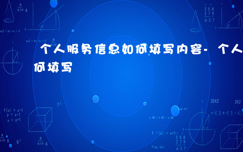 个人服务信息如何填写内容-个人服务信息如何填写