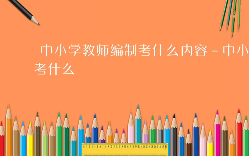 中小学教师编制考什么内容-中小学教师编制考什么