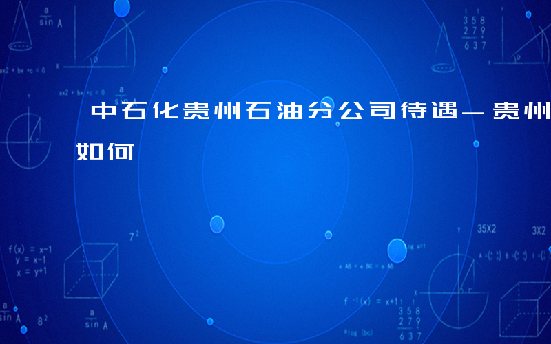 中石化贵州石油分公司待遇-贵州中石化待遇如何