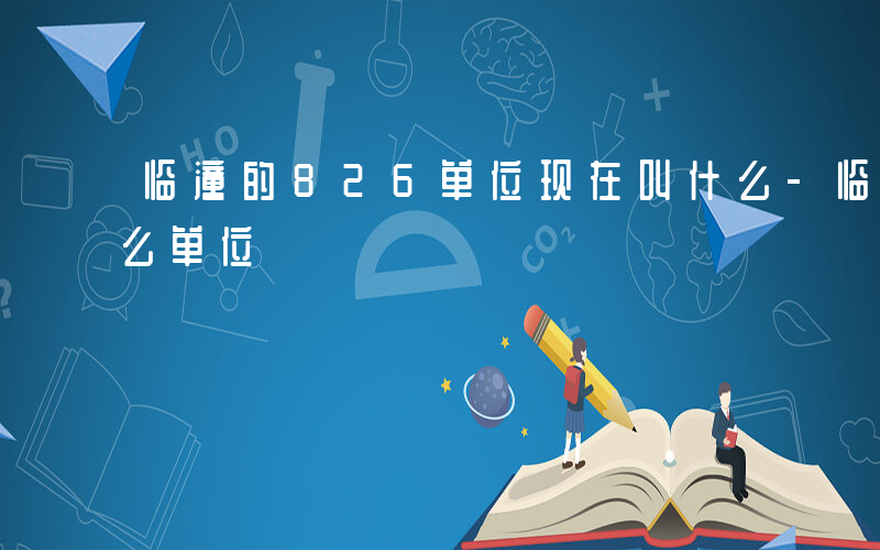 临潼的826单位现在叫什么-临潼826什么单位