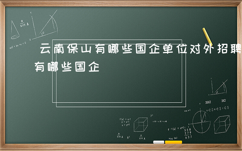 云南保山有哪些国企单位对外招聘-云南保山有哪些国企