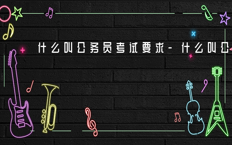 什么叫公务员考试要求-什么叫公务员考试