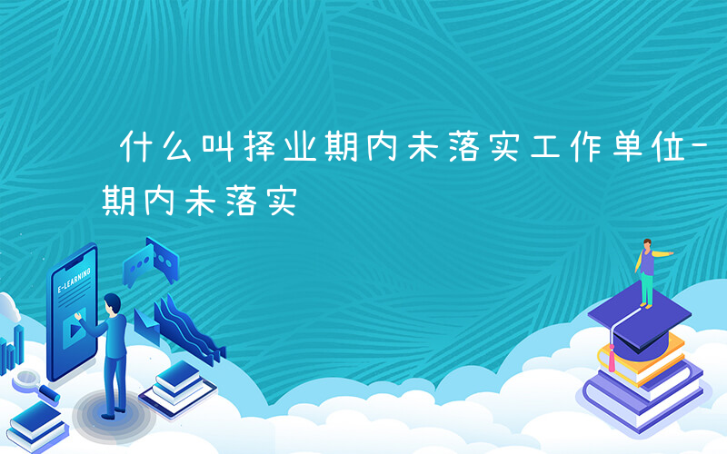 什么叫择业期内未落实工作单位-什么叫择业期内未落实