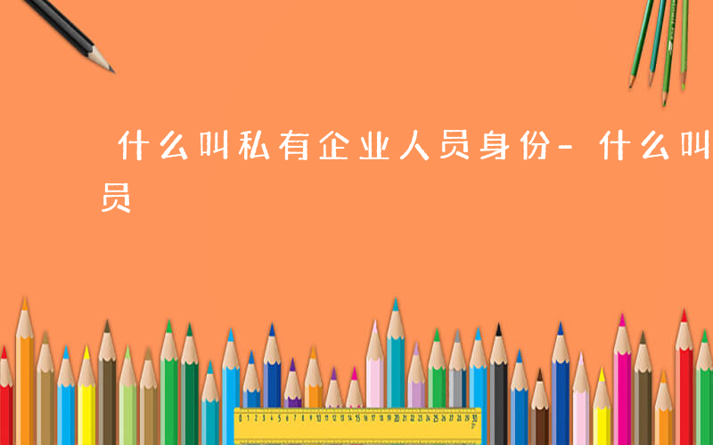 什么叫私有企业人员身份-什么叫私有企业人员