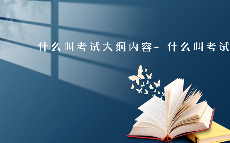 什么叫考试大纲内容-什么叫考试大纲