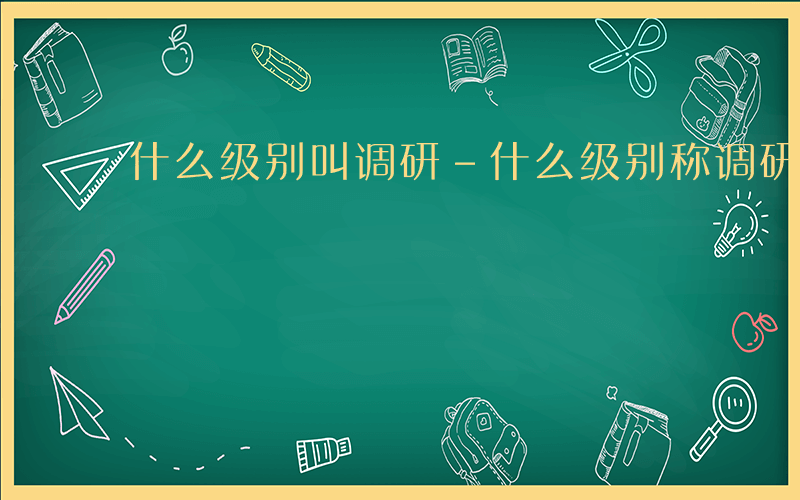 什么级别叫调研-什么级别称调研