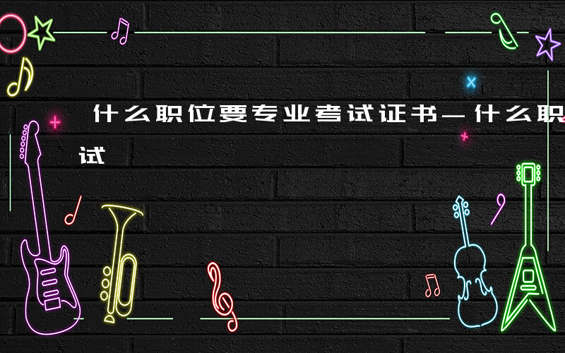 什么职位要专业考试证书-什么职位要专业考试