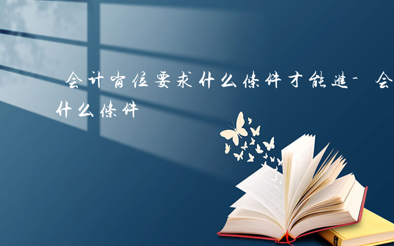 会计岗位要求什么条件才能进-会计岗位要求什么条件