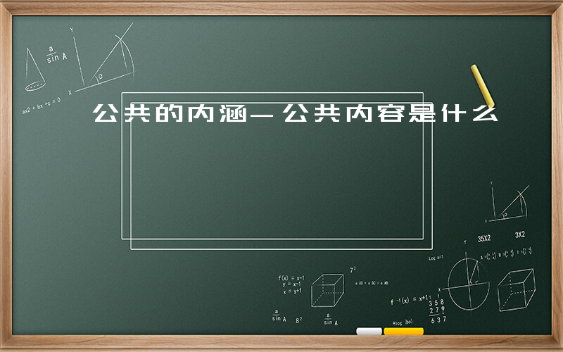 公共的内涵-公共内容是什么