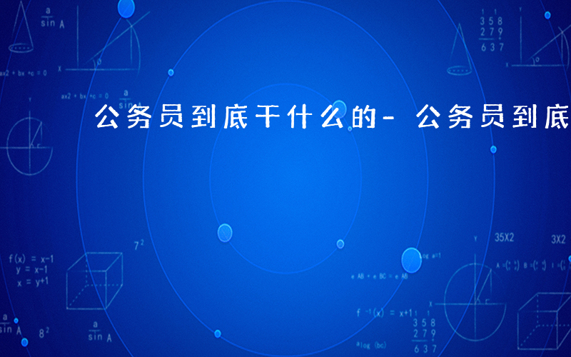 公务员到底干什么的-公务员到底干什么