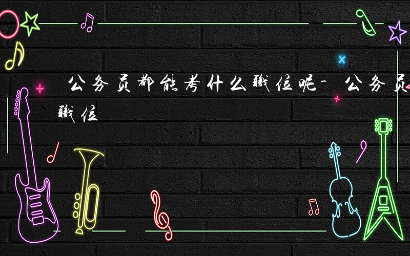 公务员都能考什么职位呢-公务员都能考什么职位