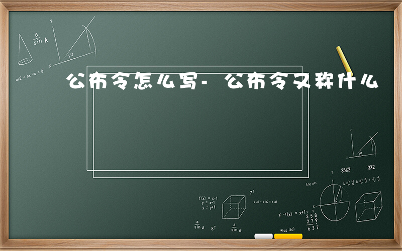 公布令怎么写-公布令又称什么