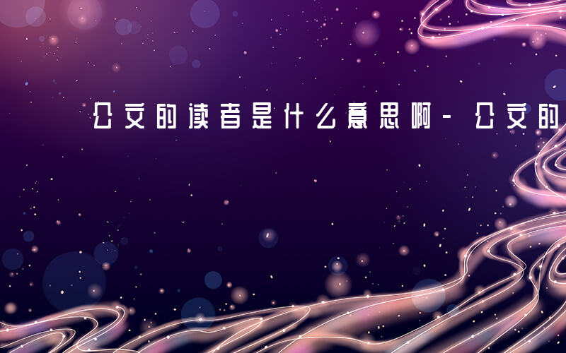 公文的读者是什么意思啊-公文的读者是什么