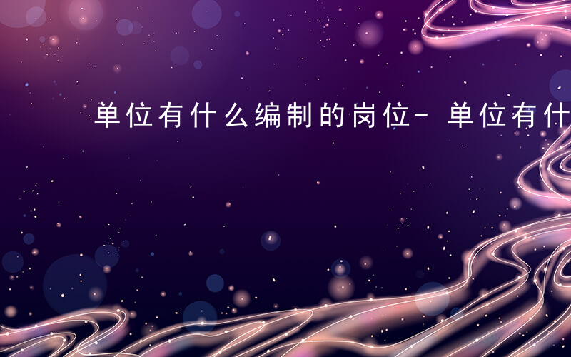 单位有什么编制的岗位-单位有什么编制的