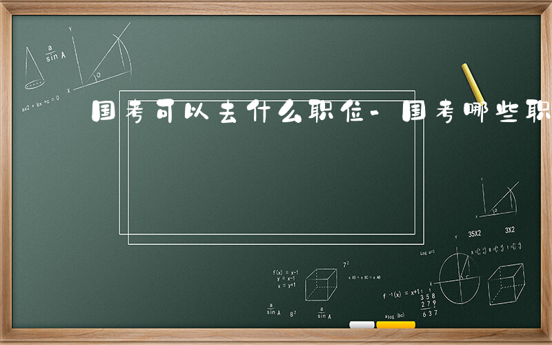 国考可以去什么职位-国考哪些职位可以从政