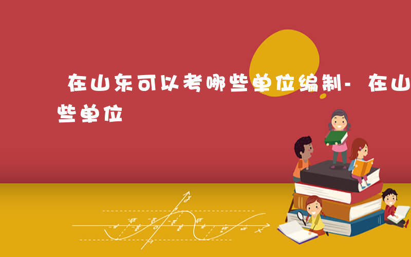 在山东可以考哪些单位编制-在山东可以考哪些单位