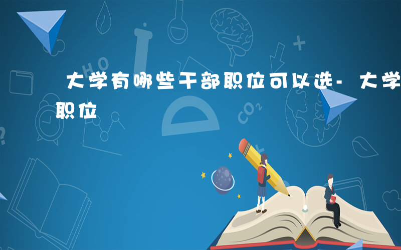 大学有哪些干部职位可以选-大学有哪些干部职位