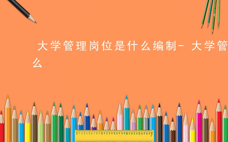 大学管理岗位是什么编制-大学管理岗位是什么