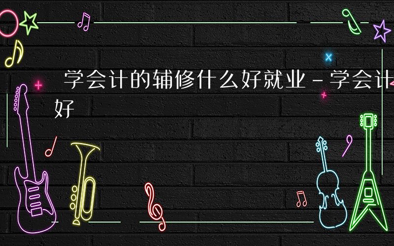 学会计的辅修什么好就业-学会计的辅修什么好