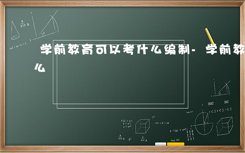 学前教育可以考什么编制-学前教育可以考什么