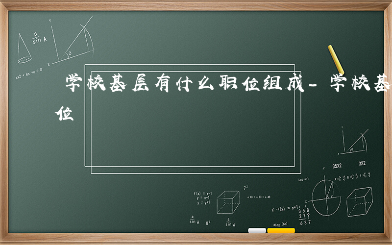 学校基层有什么职位组成-学校基层有什么职位