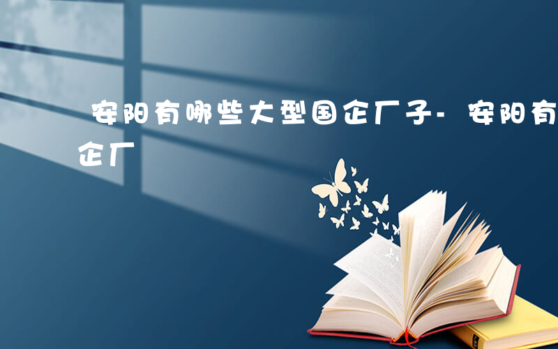 安阳有哪些大型国企厂子-安阳有哪些大型国企厂