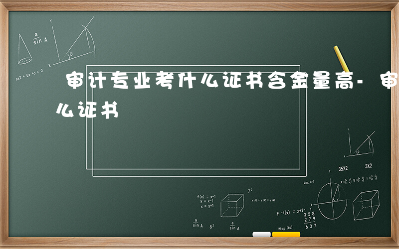 审计专业考什么证书含金量高-审计专业考什么证书