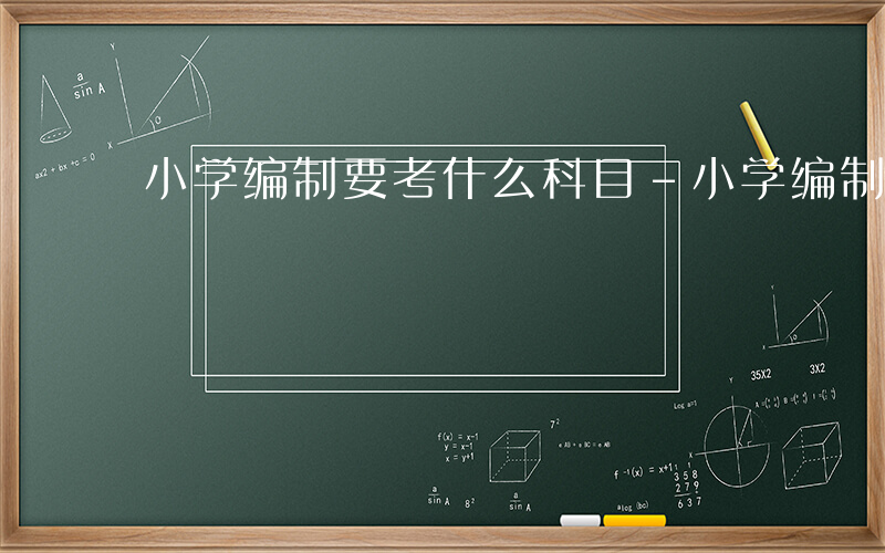 小学编制要考什么科目-小学编制要考什么