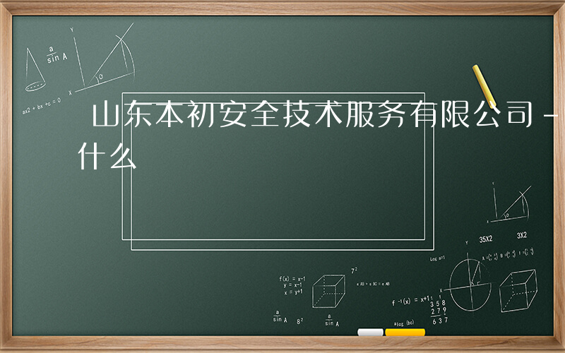 山东本初安全技术服务有限公司-山东本初是什么