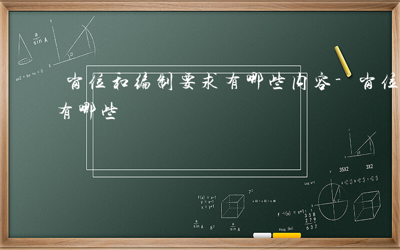 岗位和编制要求有哪些内容-岗位和编制要求有哪些