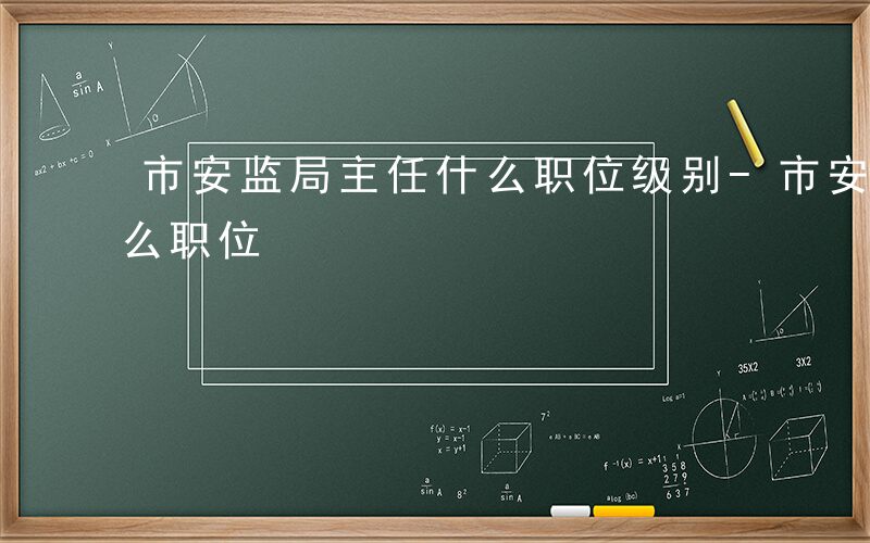 市安监局主任什么职位级别-市安监局主任什么职位