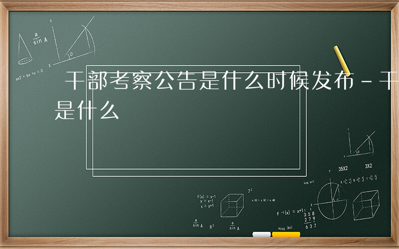 干部考察公告是什么时候发布-干部考察公告是什么