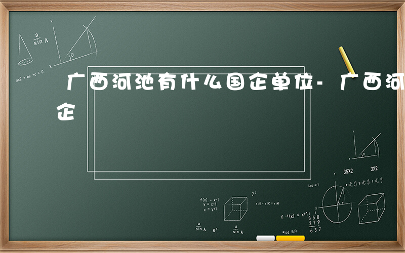 广西河池有什么国企单位-广西河池有什么国企