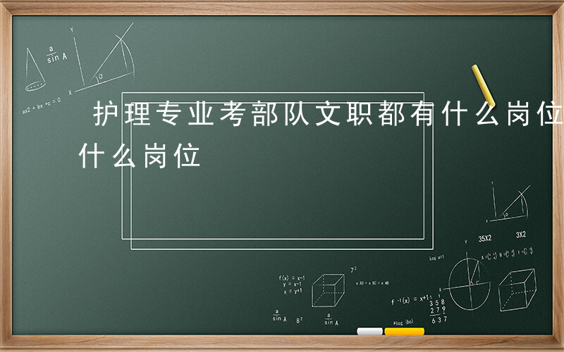 护理专业考部队文职都有什么岗位-文职都有什么岗位
