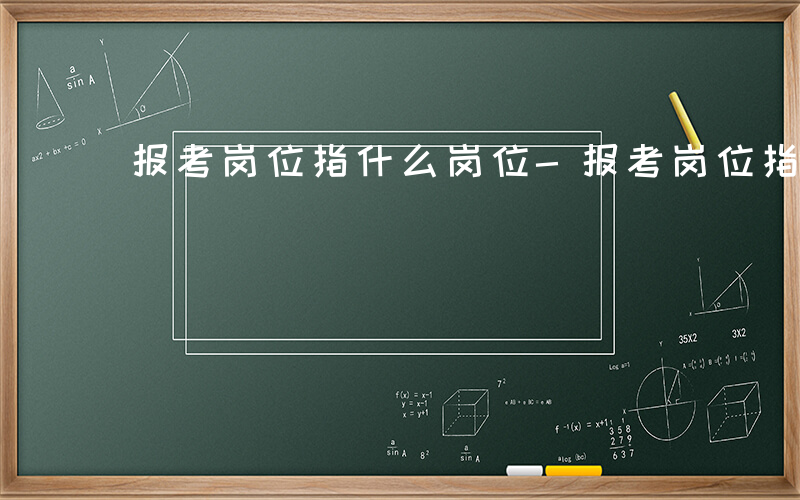 报考岗位指什么岗位-报考岗位指什么