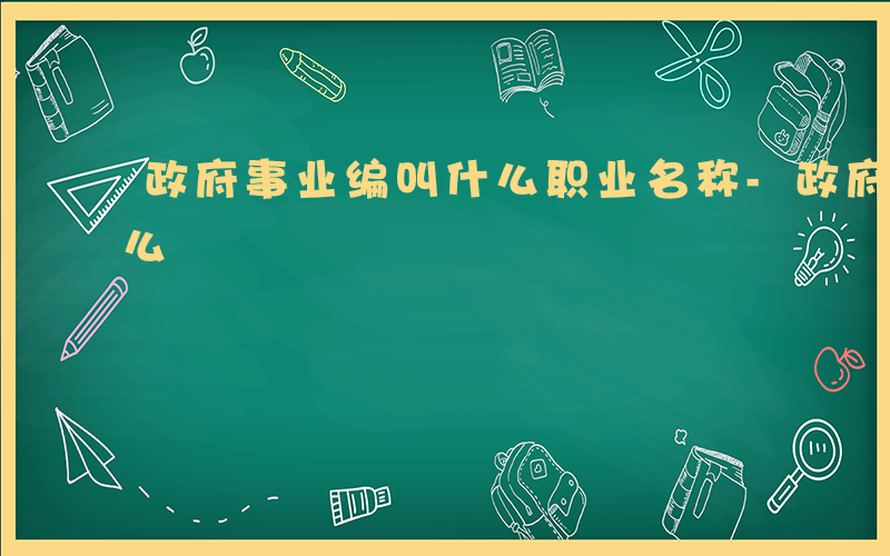 政府事业编叫什么职业名称-政府事业编叫什么