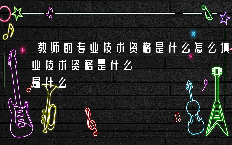 教师的专业技术资格是什么怎么填-教师的专业技术资格是什么