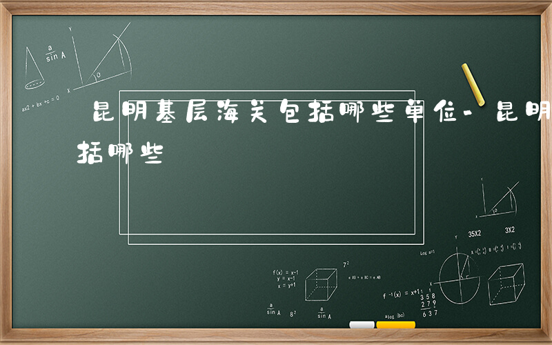 昆明基层海关包括哪些单位-昆明基层海关包括哪些