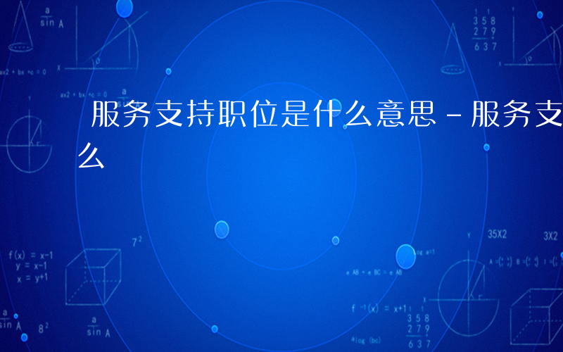 服务支持职位是什么意思-服务支持职位是什么