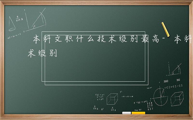 本科文职什么技术级别最高-本科文职什么技术级别