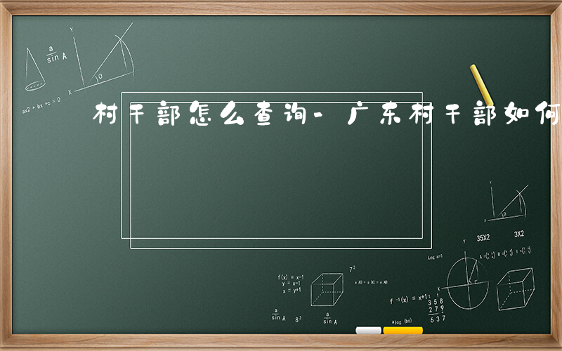 村干部怎么查询-广东村干部如何查询