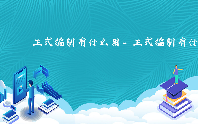 正式编制有什么用-正式编制有什么好处