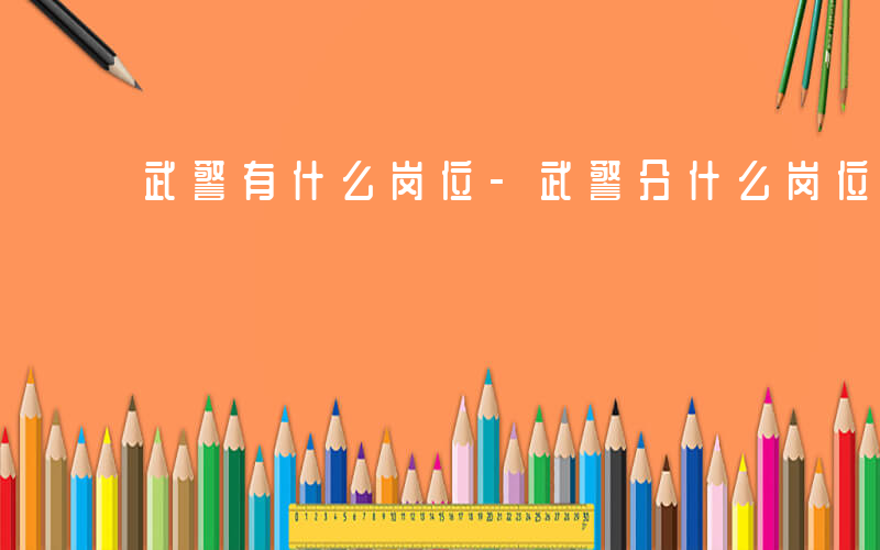 武警有什么岗位-武警分什么岗位
