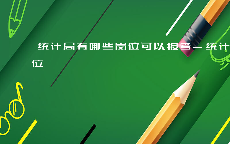 统计局有哪些岗位可以报考-统计局有哪些岗位