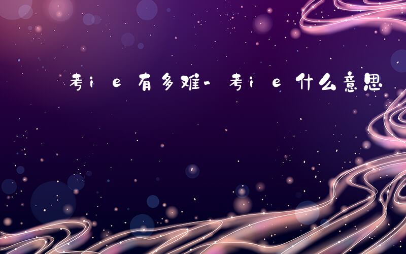 考ie有多难-考ie什么意思